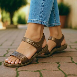Easy Spirit Footbed Sandals Womens 10 Metallic Brown Strappy Shoes Comfy Padded